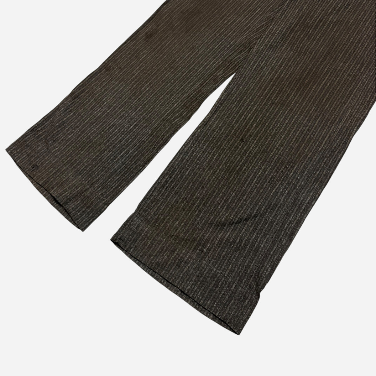 1930s Striped salt & pepper cotton/linen double button fly pants (31w)