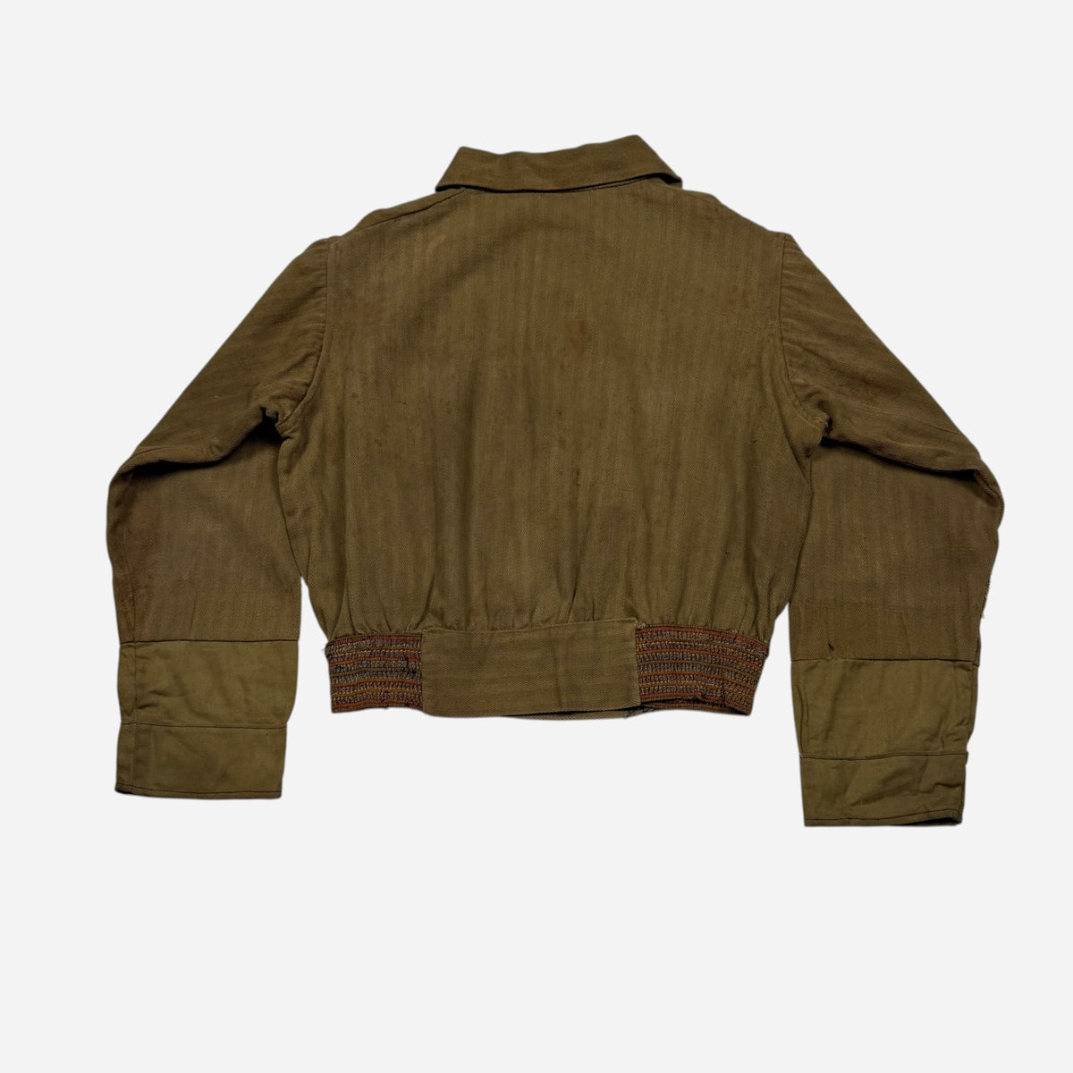 1920s Homemade cotton HBT half zip jacket (XS)
