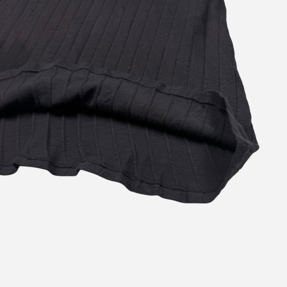 1950s Black cotton ribbed pocket t shirt (S)