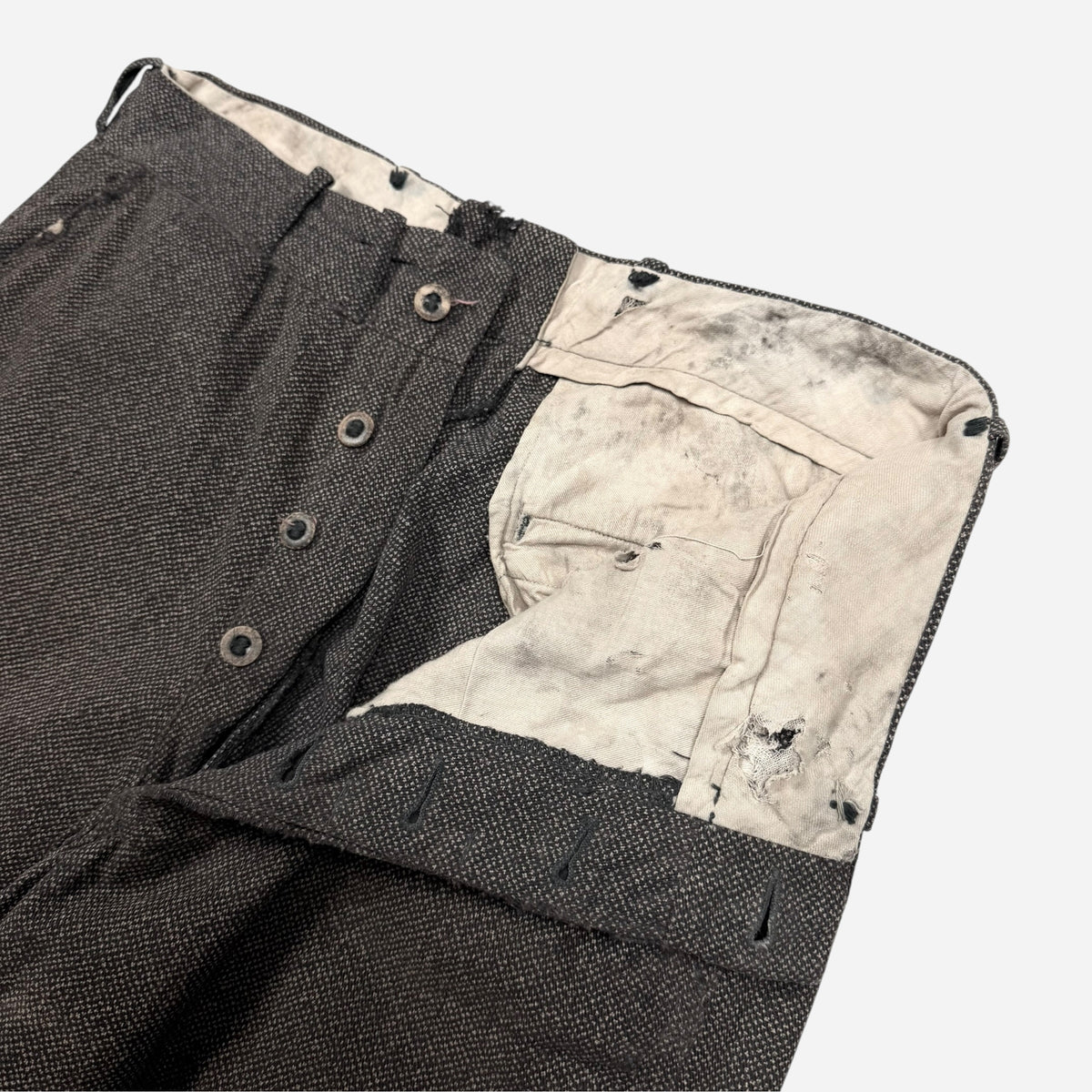 1930s Cotton salt & pepper work pants (30w)