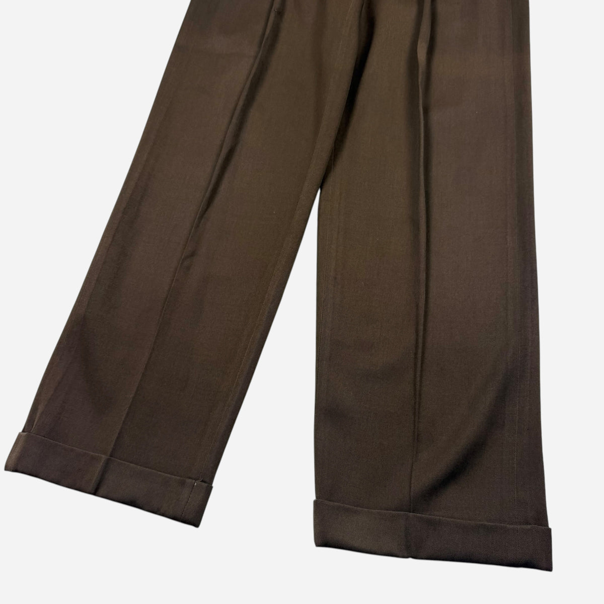 1950s Brown rayon gabardine pleated pants (31w)