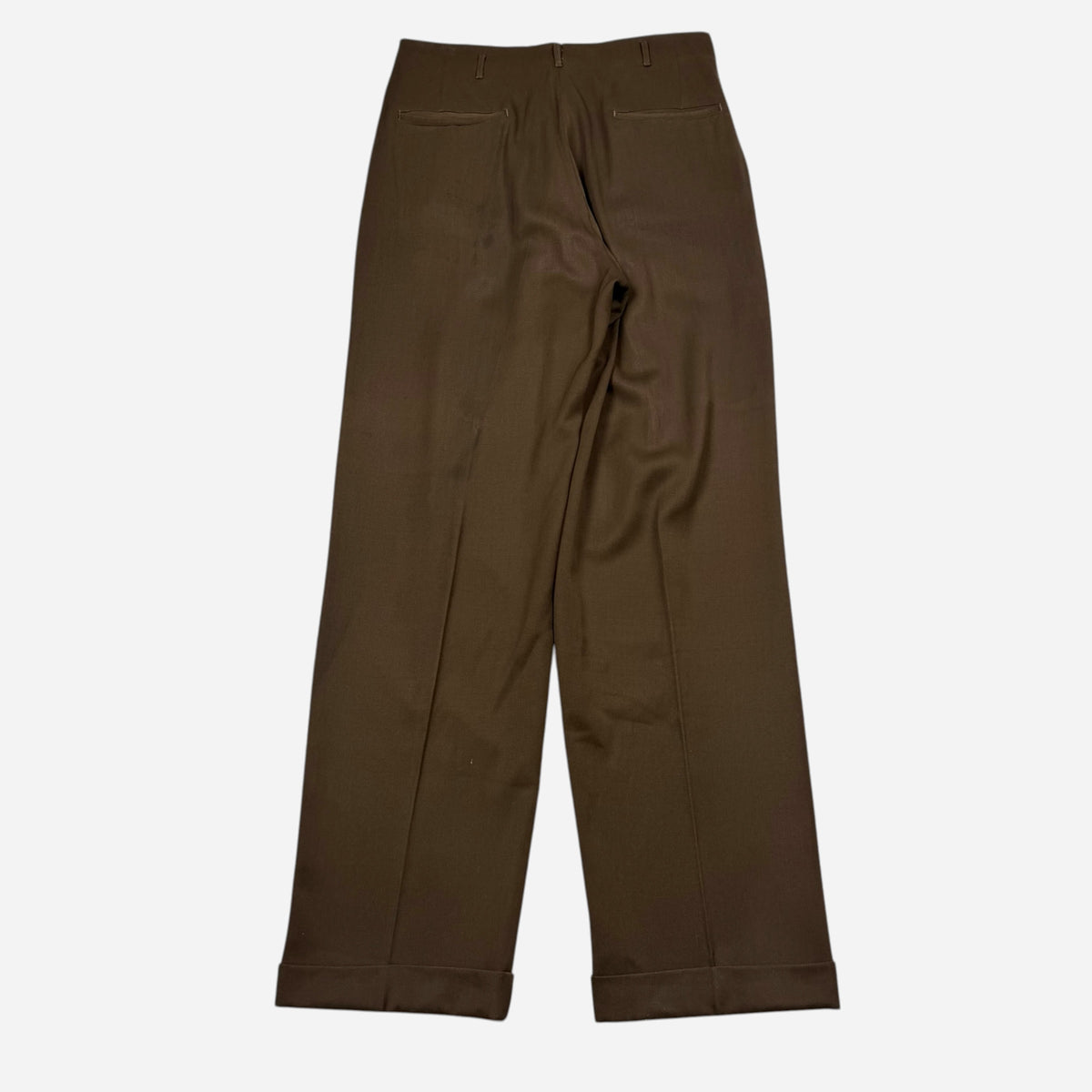 1950s Brown rayon gabardine pleated pants (31w)