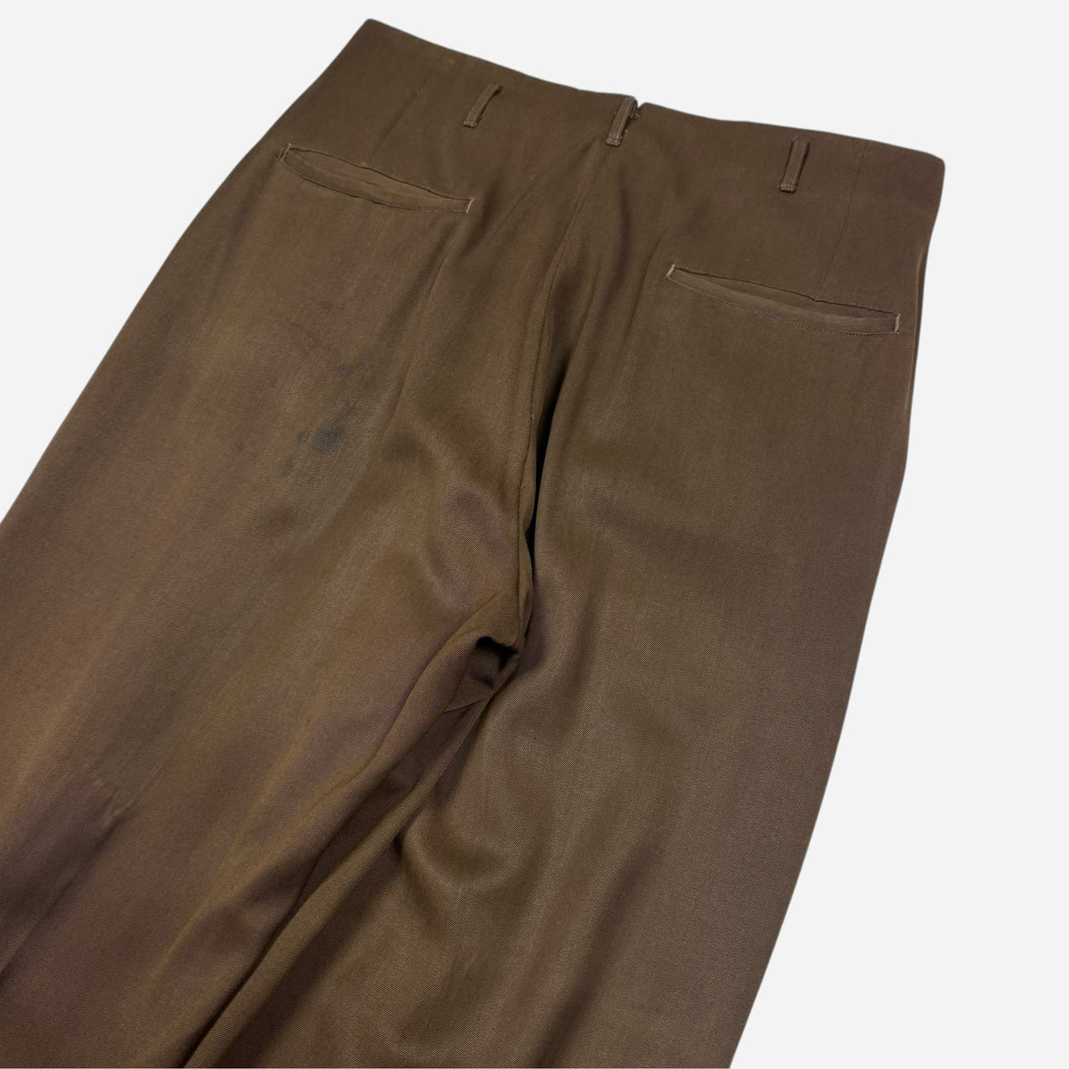 1950s Brown rayon gabardine pleated pants (31w)
