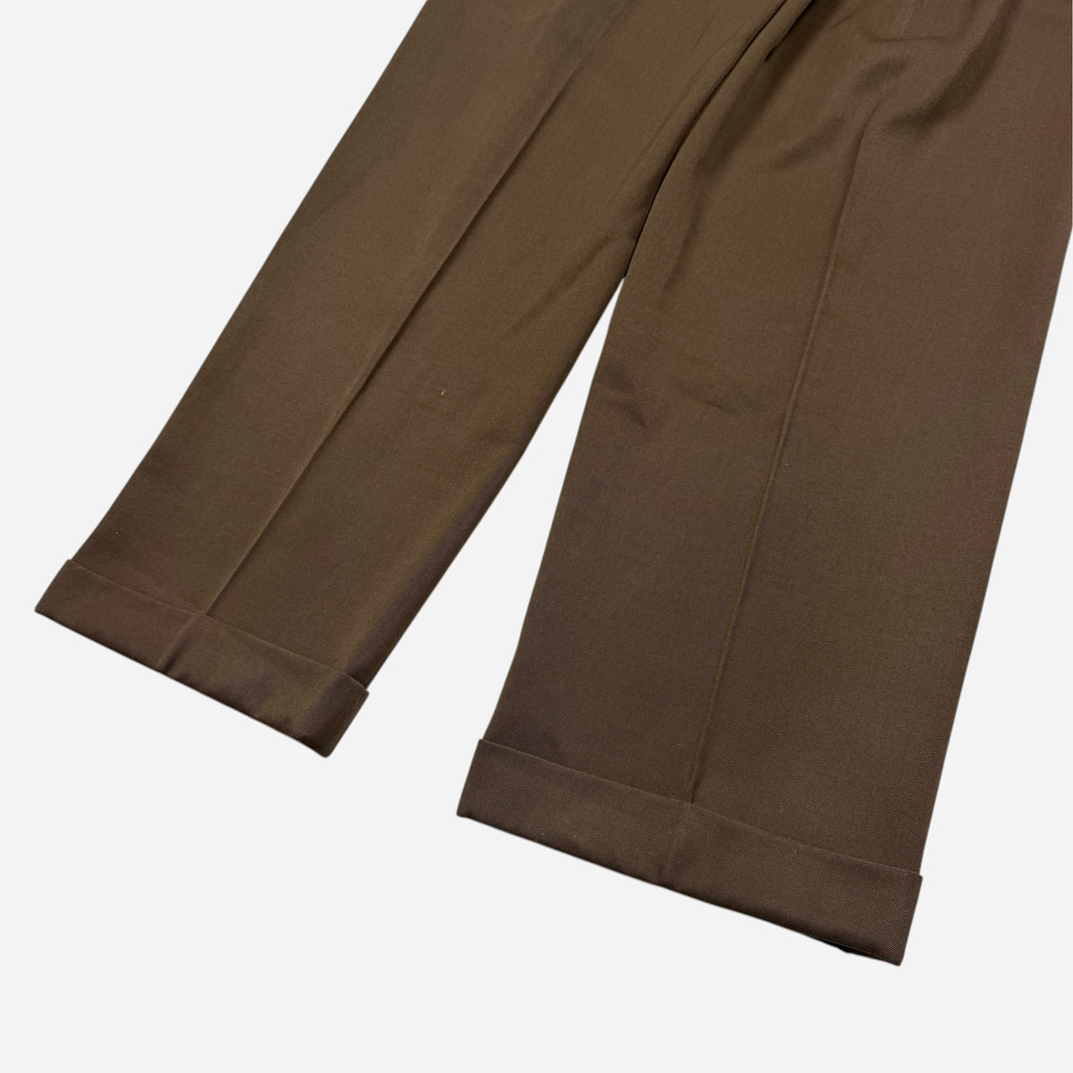 1950s Brown rayon gabardine pleated pants (31w)