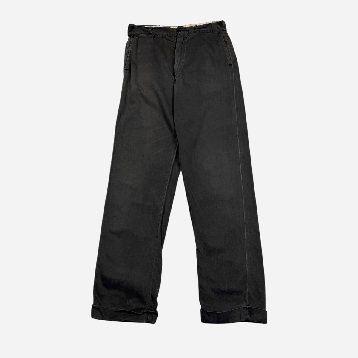 1950s Black buckle back chino pants (29w)