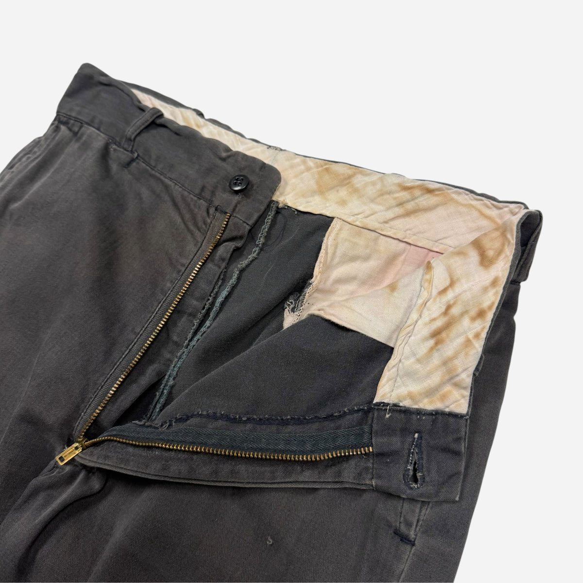 1950s Black buckle back chino pants (29w)