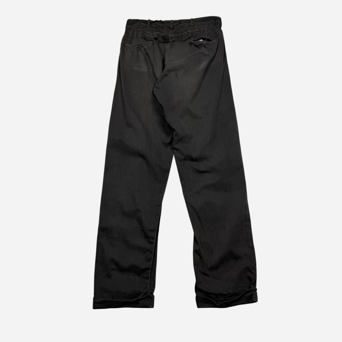 1950s Black buckle back chino pants (29w)