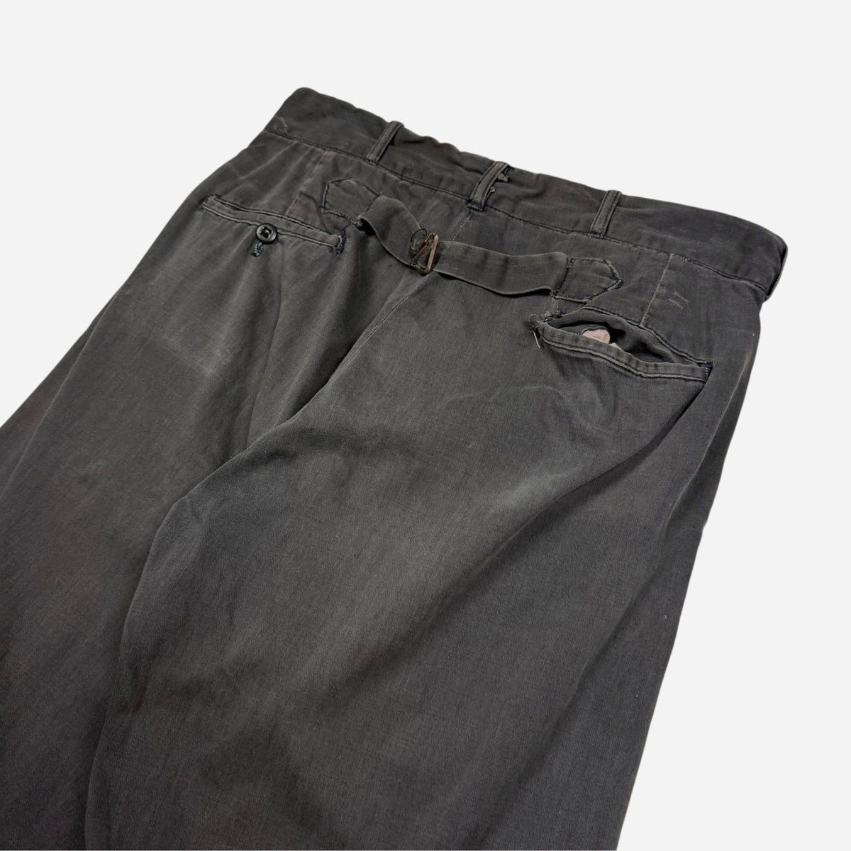 1950s Black buckle back chino pants (29w)