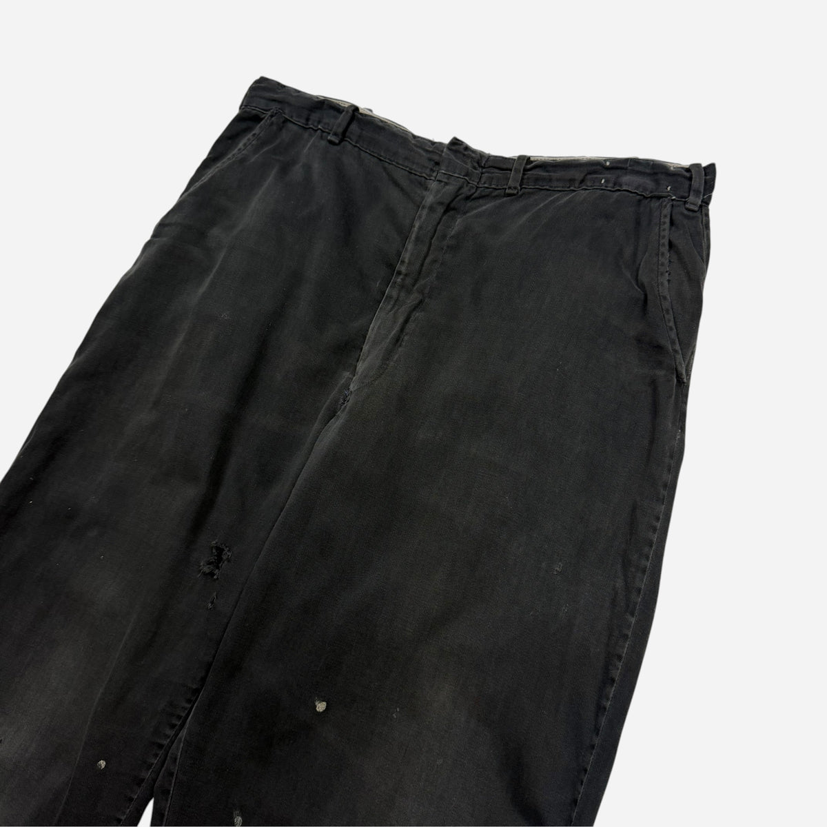 1960s Black sun faded cotton chino pants (34w)