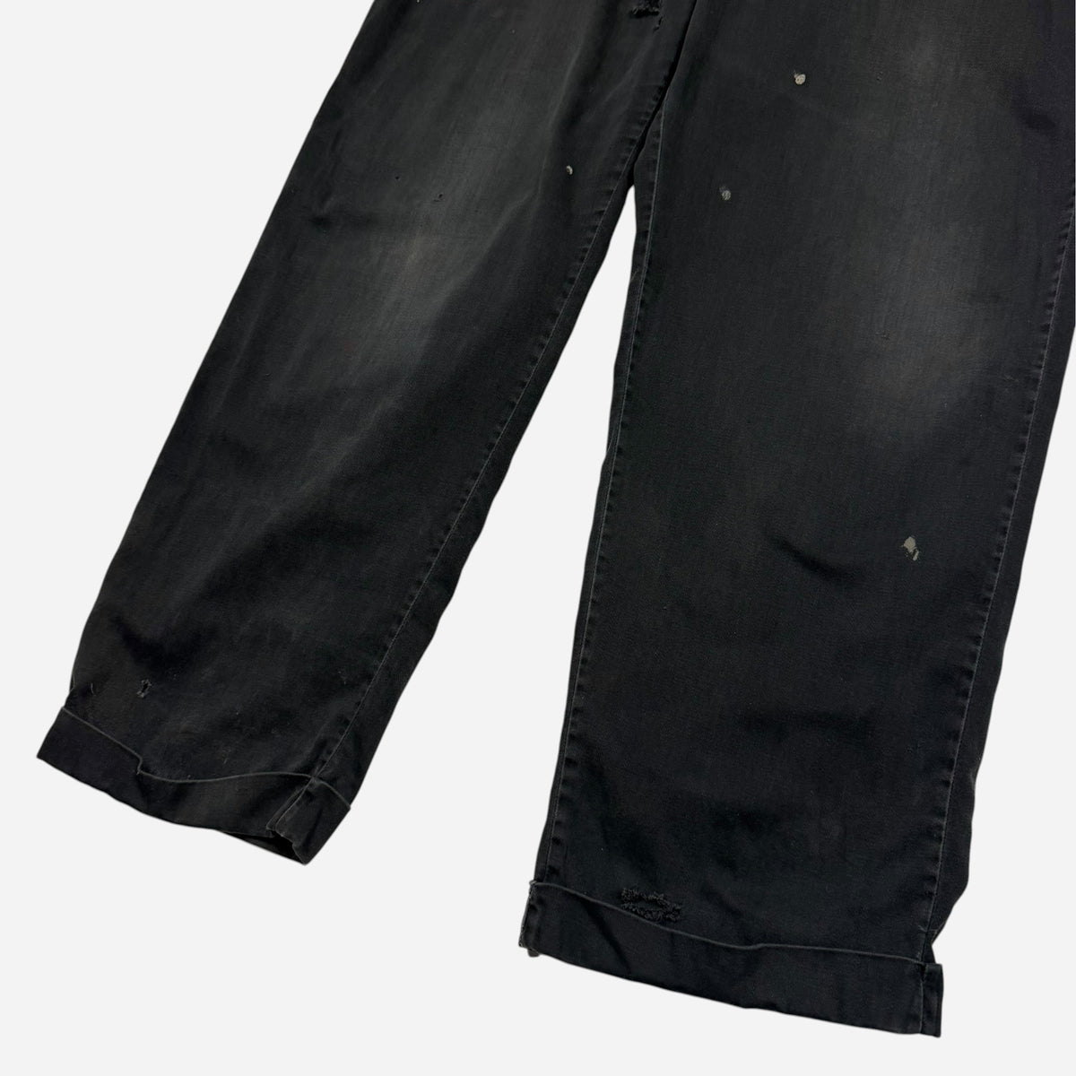 1960s Black sun faded cotton chino pants (34w)