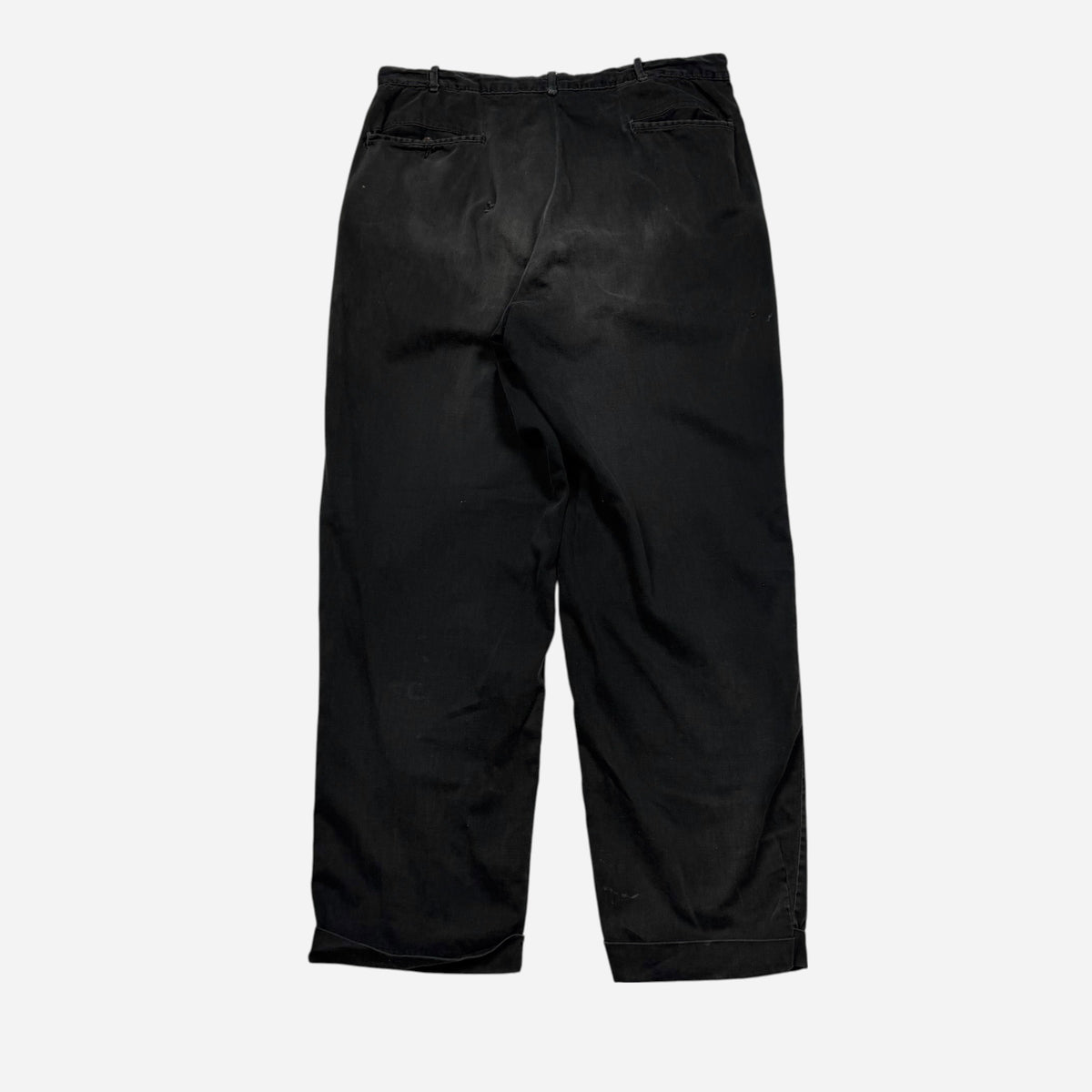 1960s Black sun faded cotton chino pants (34w)