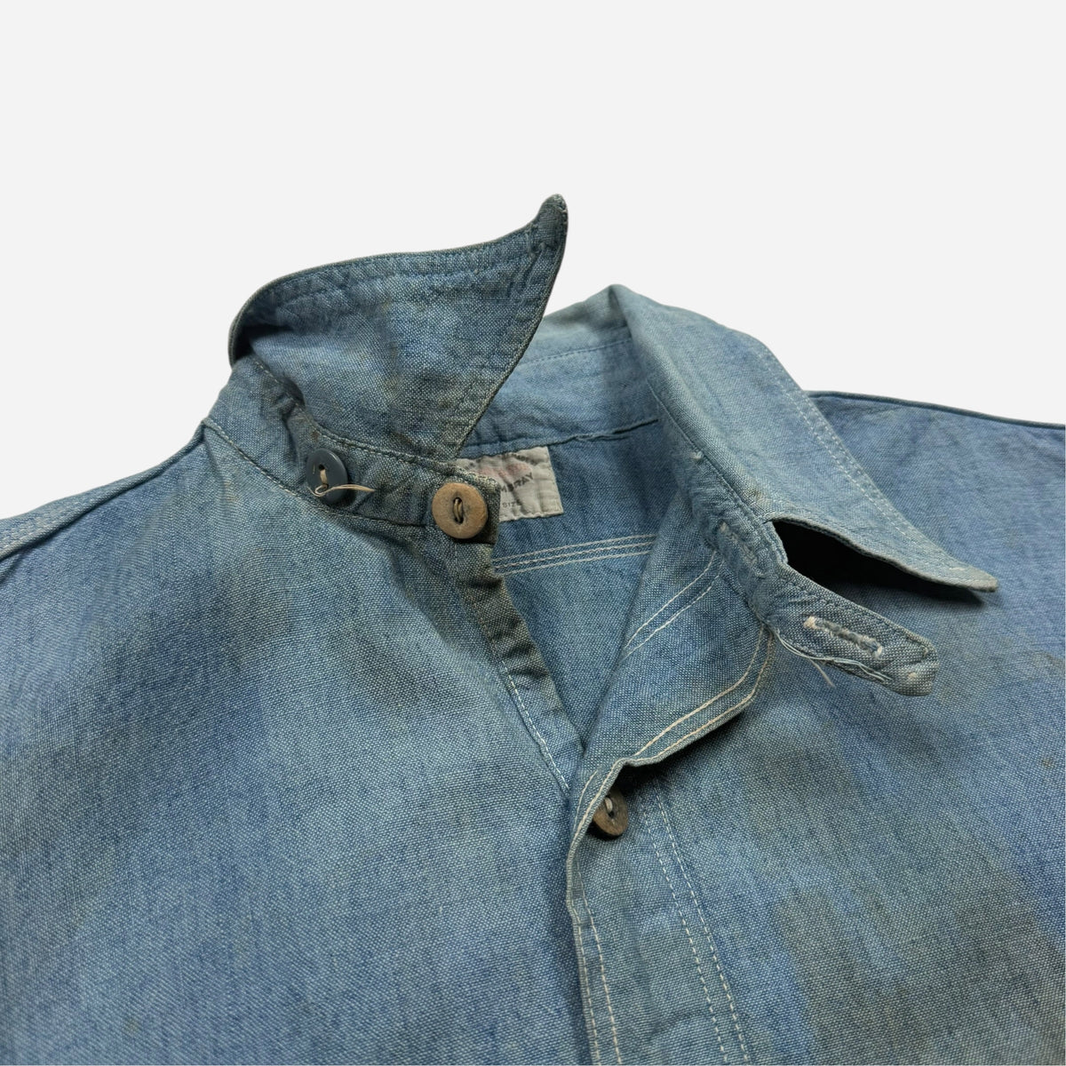 1930s Defiance chambray chinstrap work shirt (S)