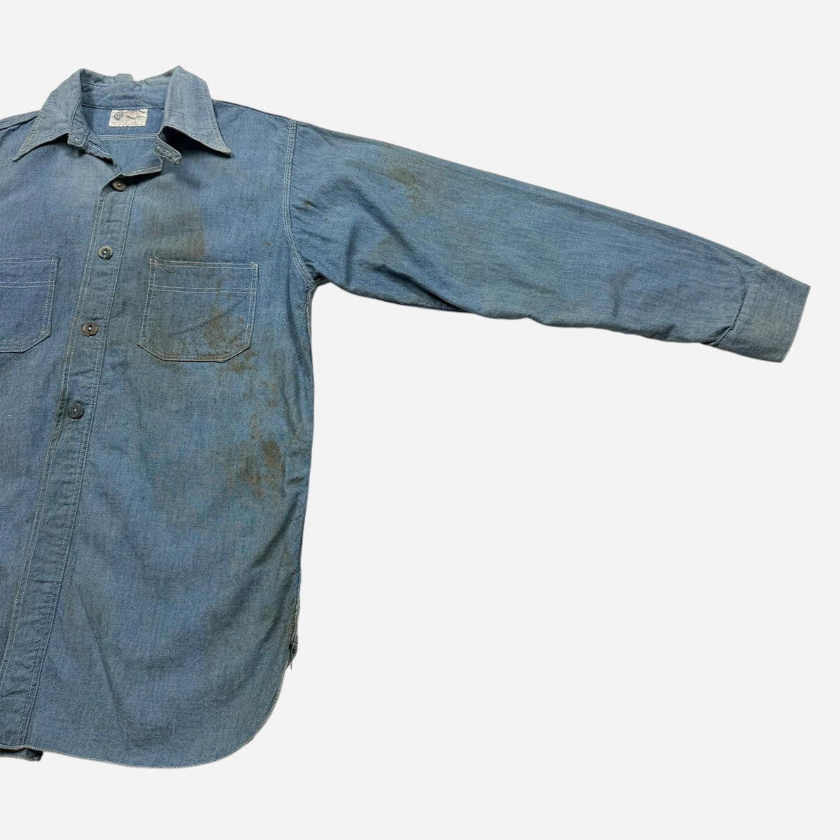 1930s Defiance chambray chinstrap work shirt (S)