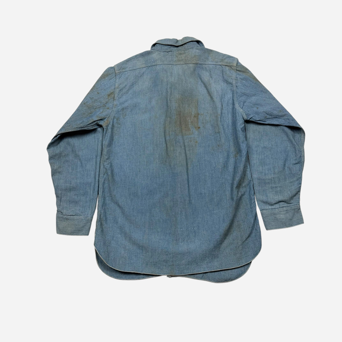 1930s Defiance chambray chinstrap work shirt (S)