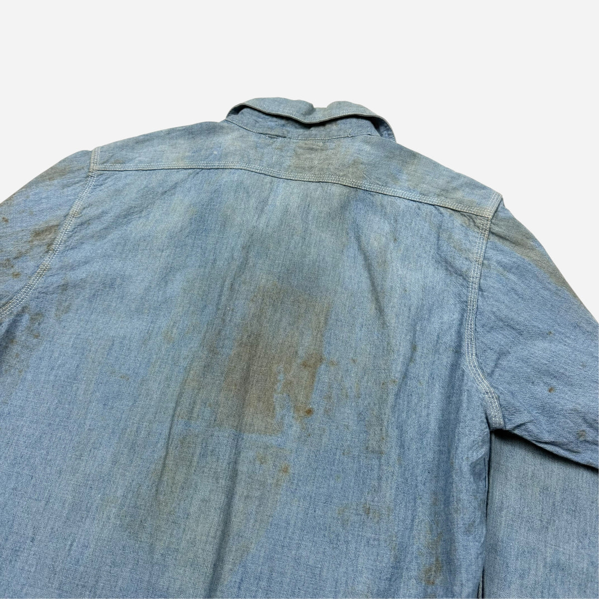 1930s Defiance chambray chinstrap work shirt (S)