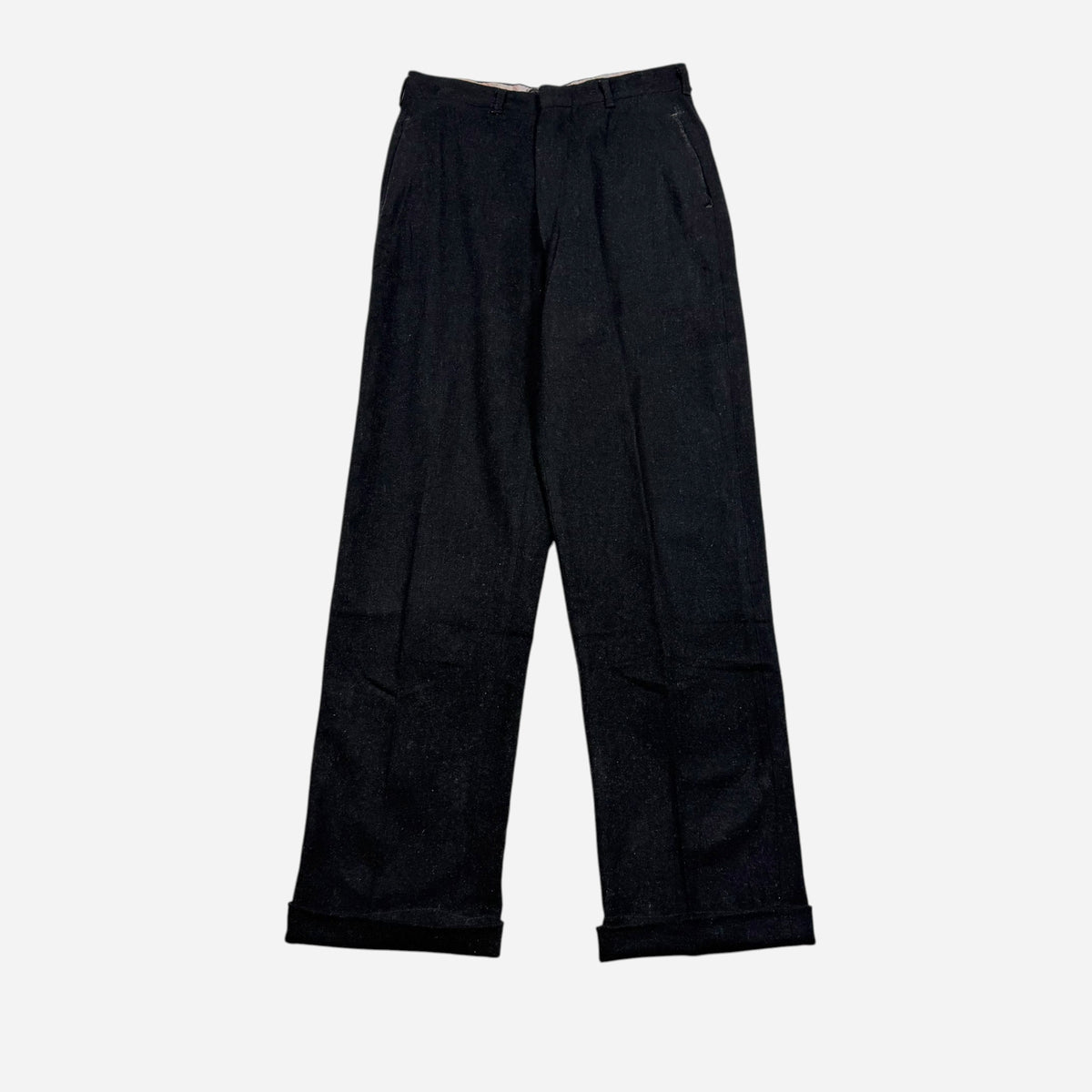 1950s Black wool pants (29w)