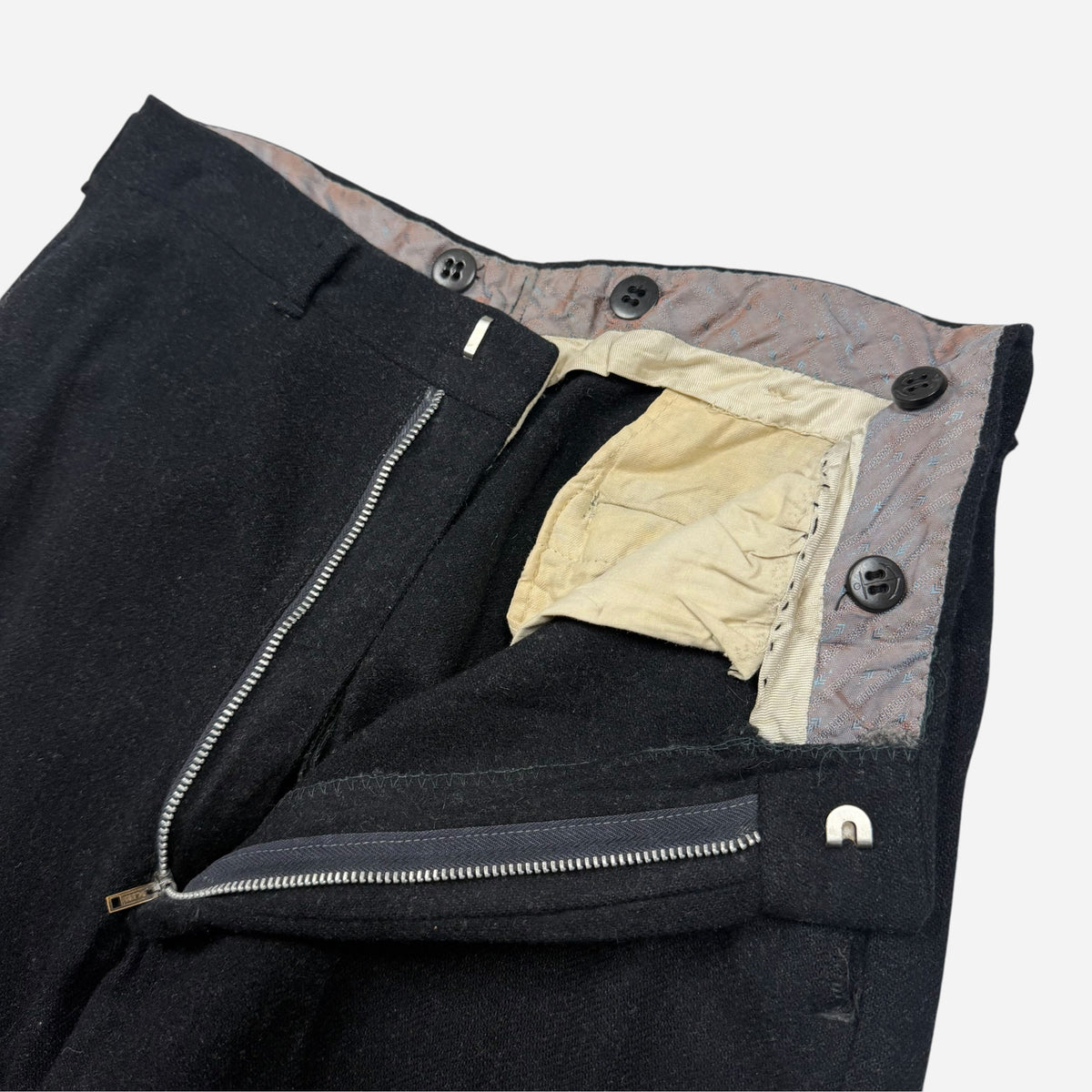 1950s Black wool pants (29w)