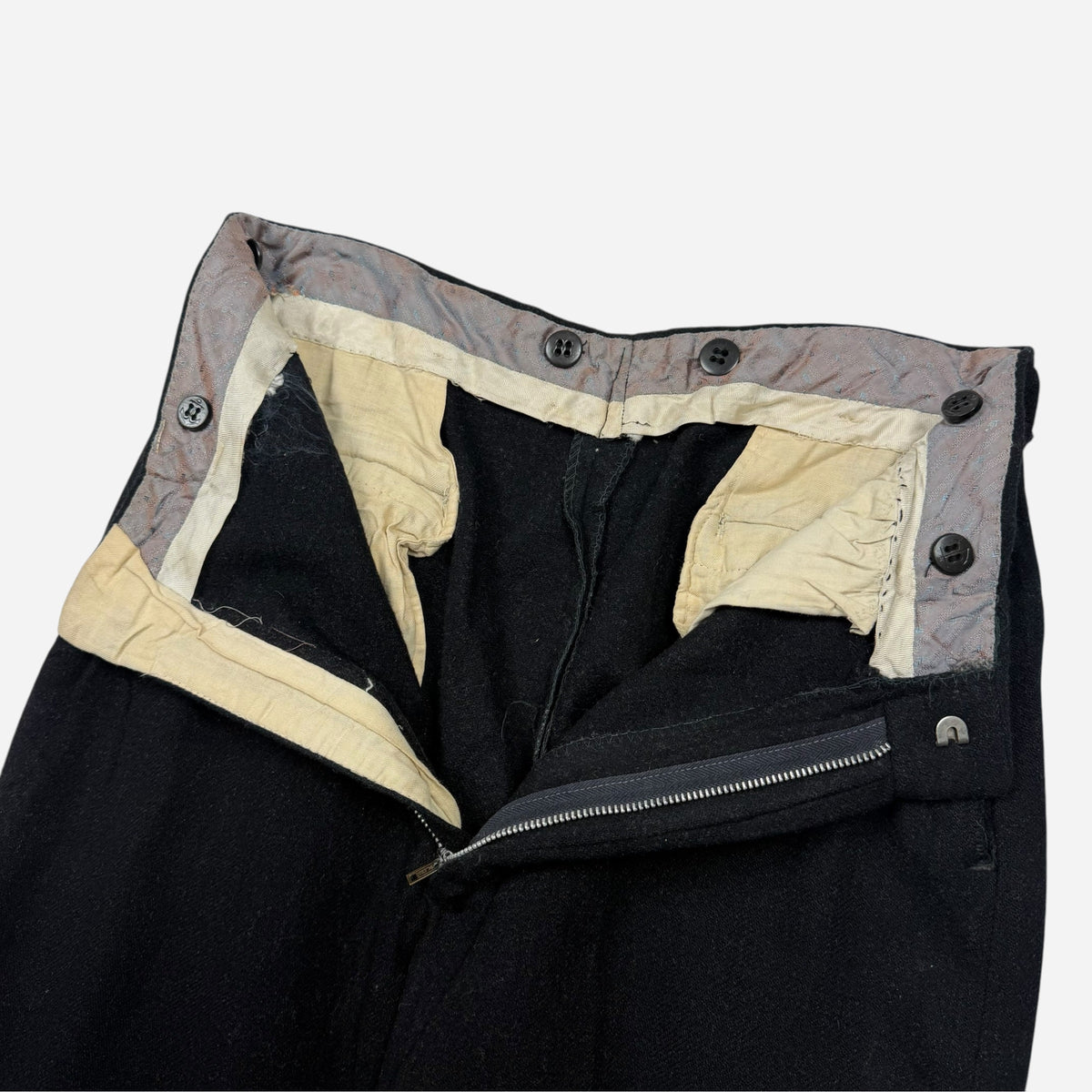 1950s Black wool pants (29w)