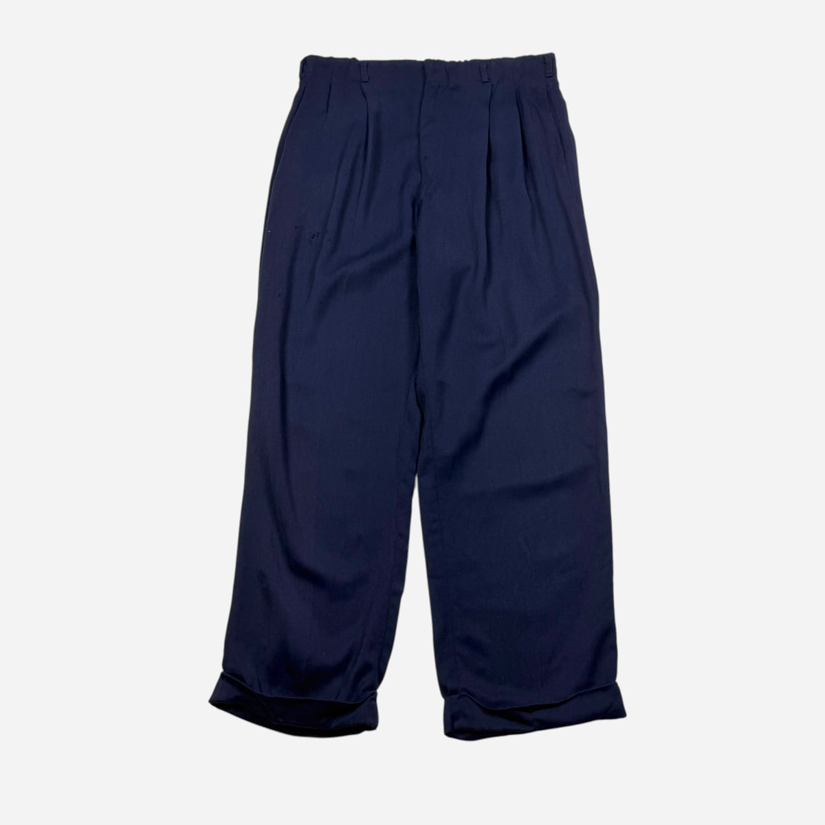 1950s Blue/purple pleated rayon pants (33w)