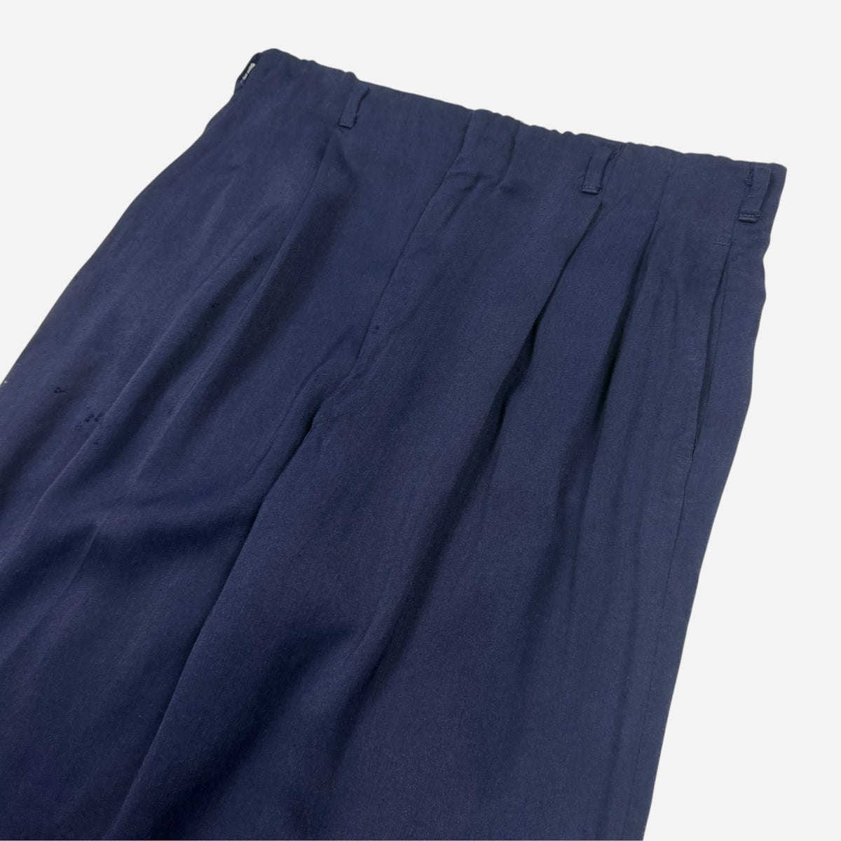 1950s Blue/purple pleated rayon pants (33w)