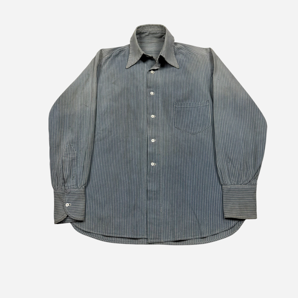 1920s Homemade hickory stripe collar shirt (S)