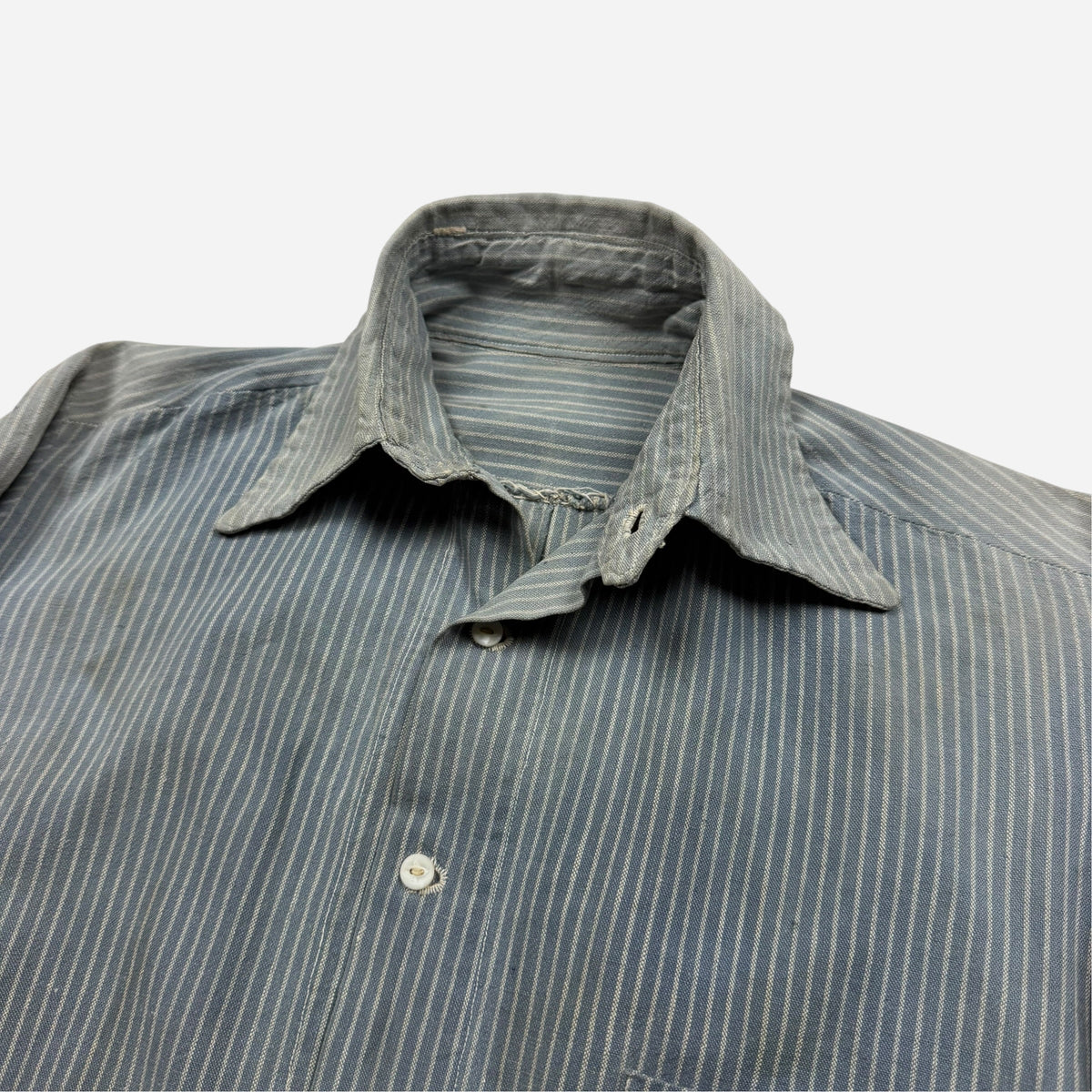 1920s Homemade hickory stripe collar shirt (S)