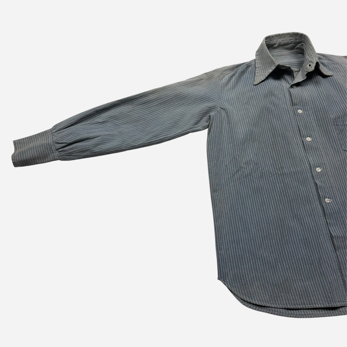 1920s Homemade hickory stripe collar shirt (S)