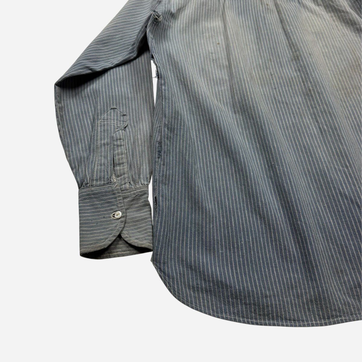 1920s Homemade hickory stripe collar shirt (S)