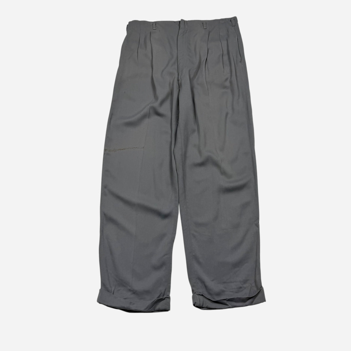 1950s Gray pleated rayon pants (34w)