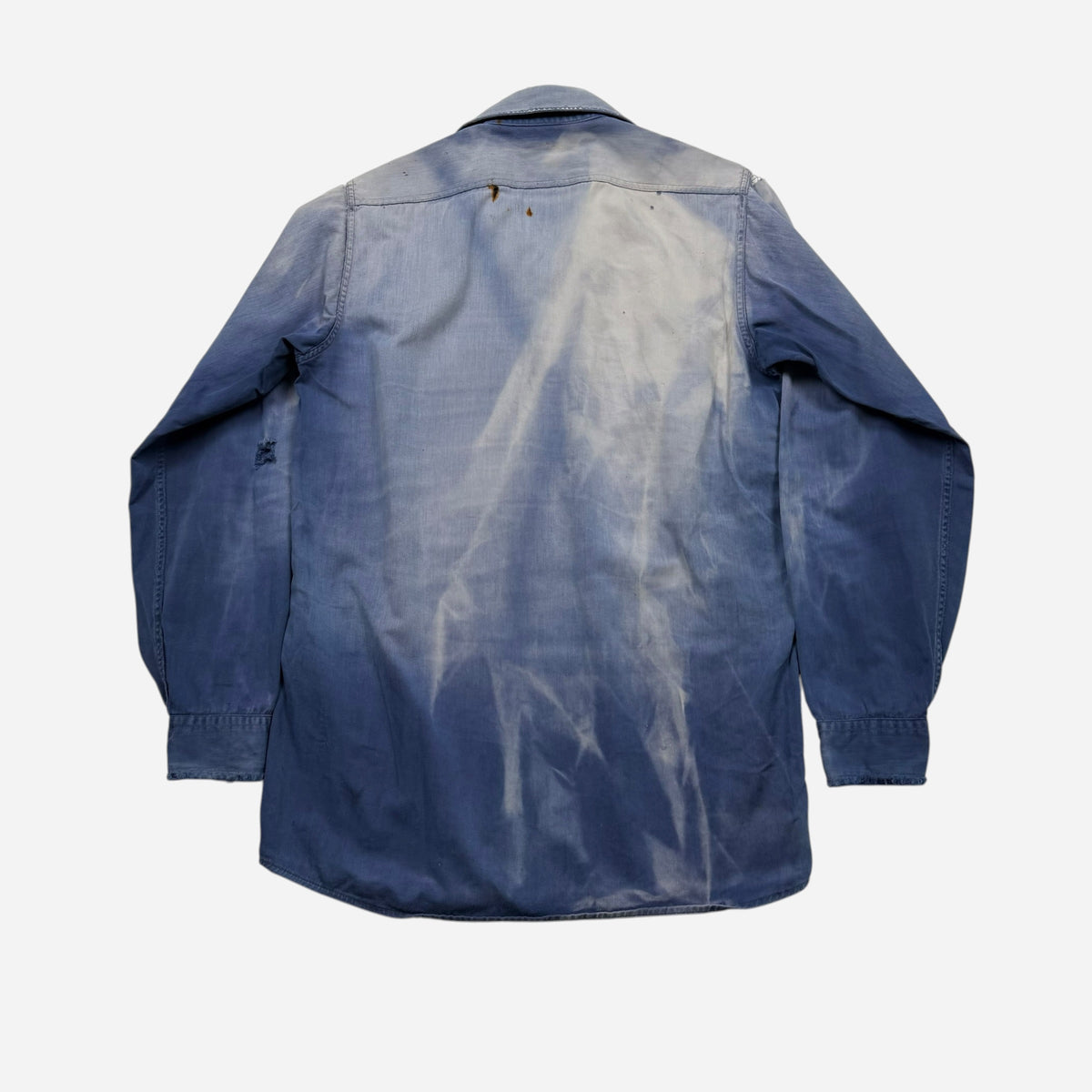 1950s Anvil sun faded blue cotton work shirt (M)