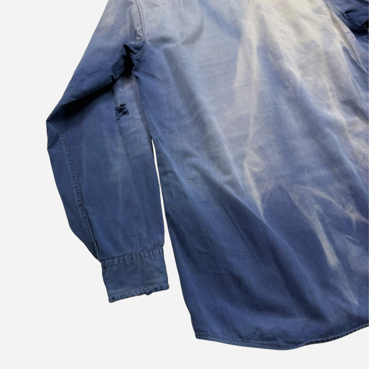 1950s Anvil sun faded blue cotton work shirt (M)