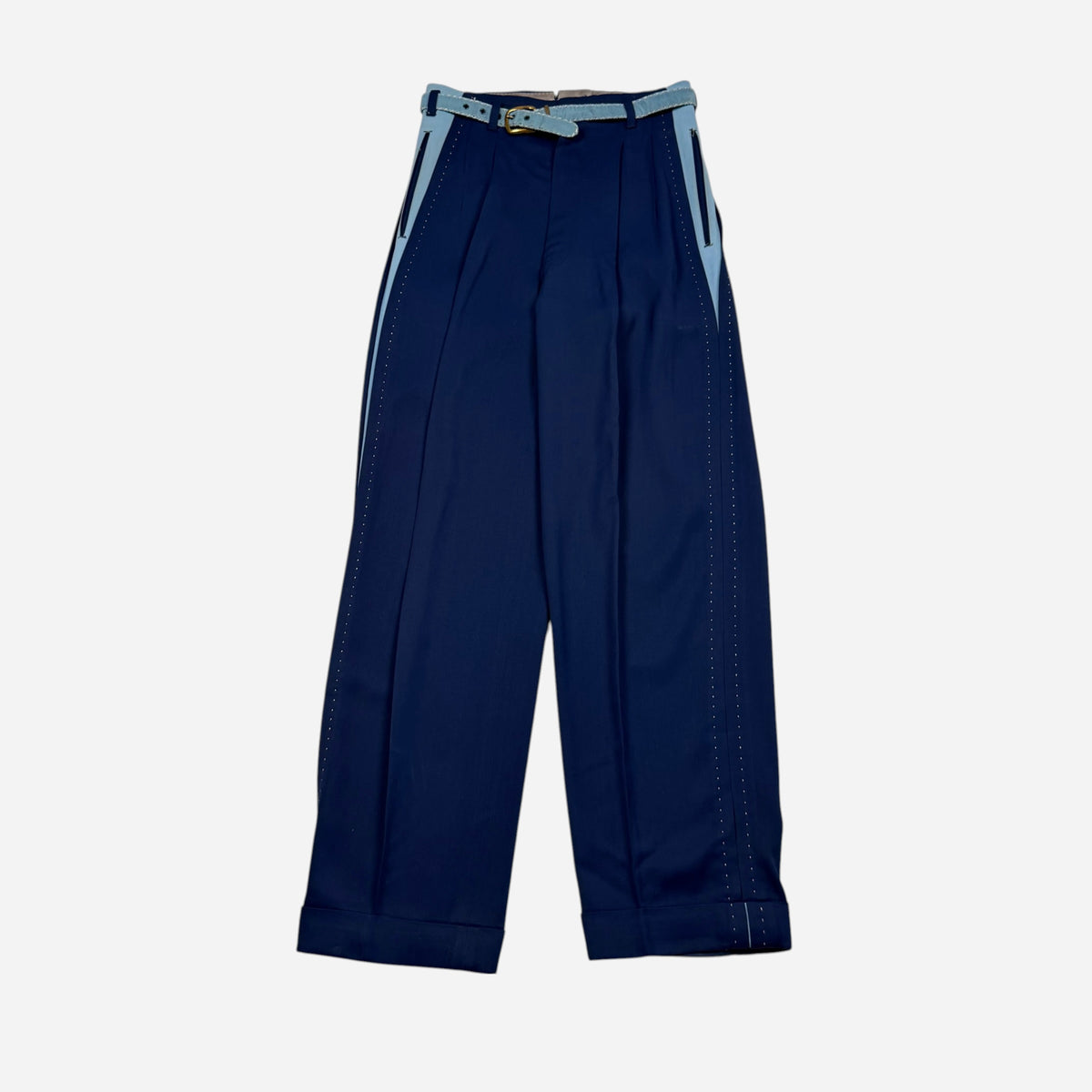 1950s NOS blue rayon pistol pants (28w)