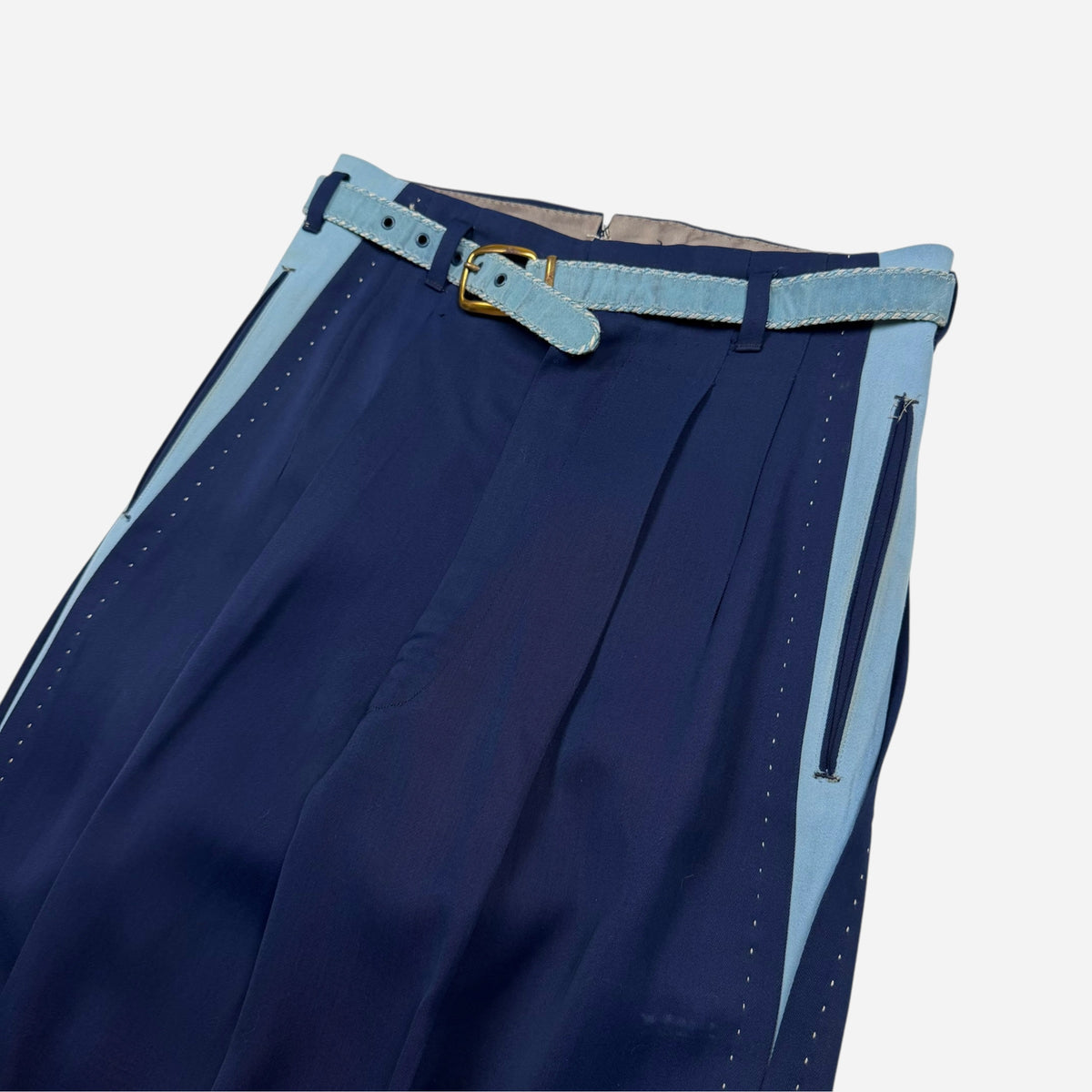 1950s NOS blue rayon pistol pants (28w)
