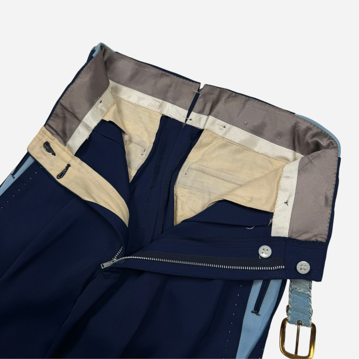 1950s NOS blue rayon pistol pants (28w)
