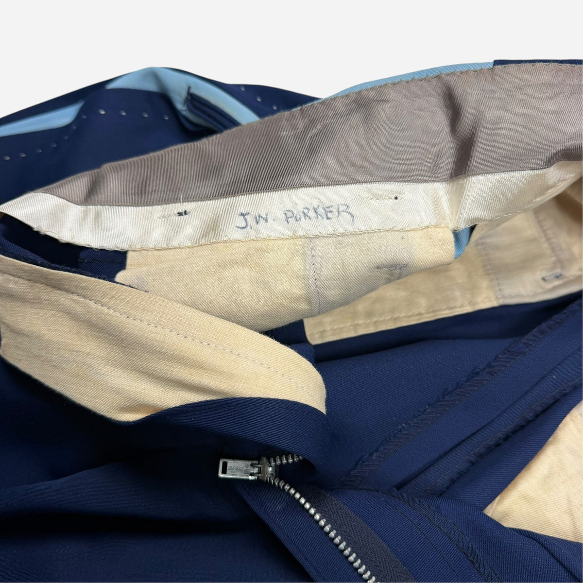 1950s NOS blue rayon pistol pants (28w)