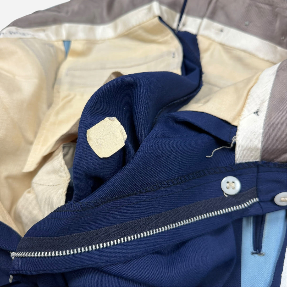 1950s NOS blue rayon pistol pants (28w)