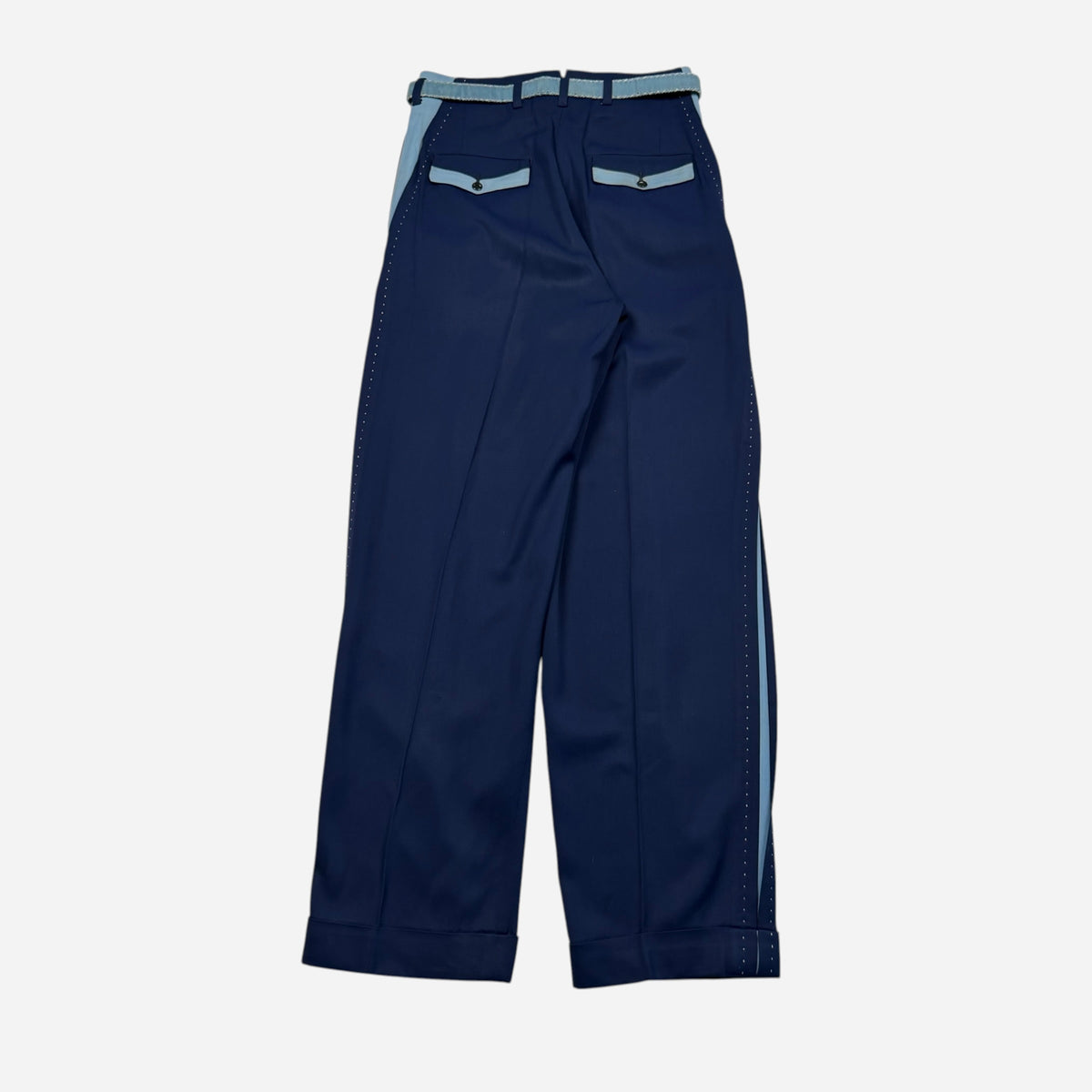1950s NOS blue rayon pistol pants (28w)