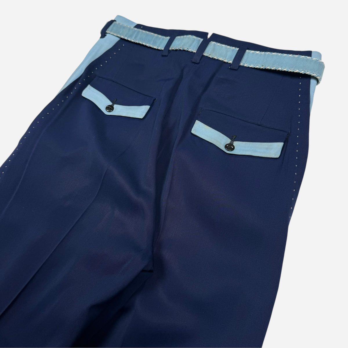 1950s NOS blue rayon pistol pants (28w)