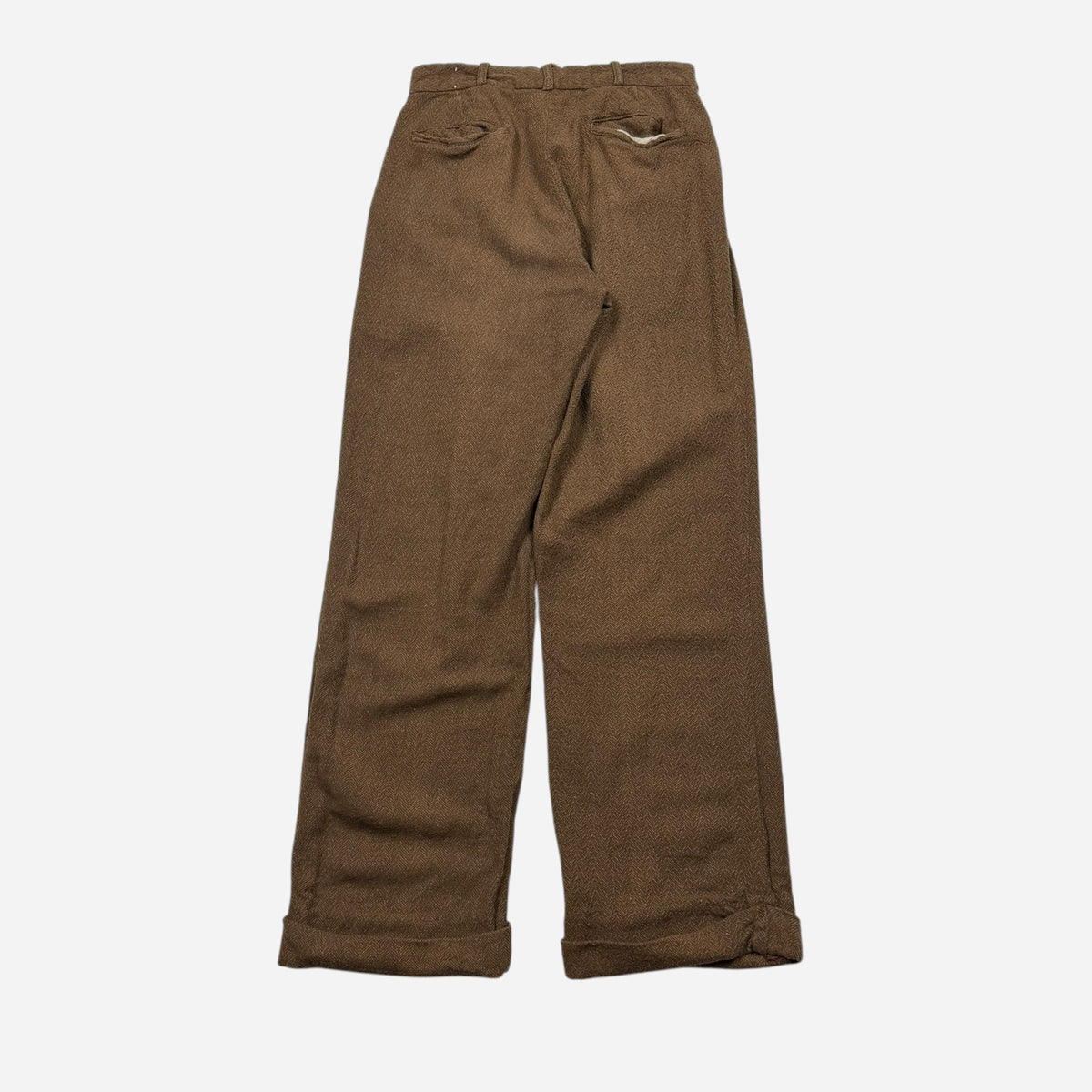 1940s Brown tweed button fly pants (28w)