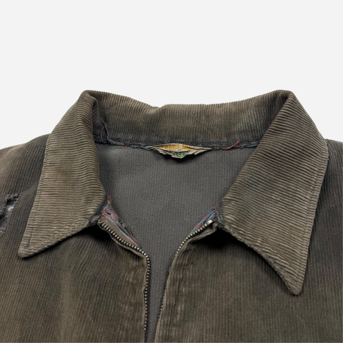 1940s Sun faded green cotton corduroy belt back jacket (M/L)