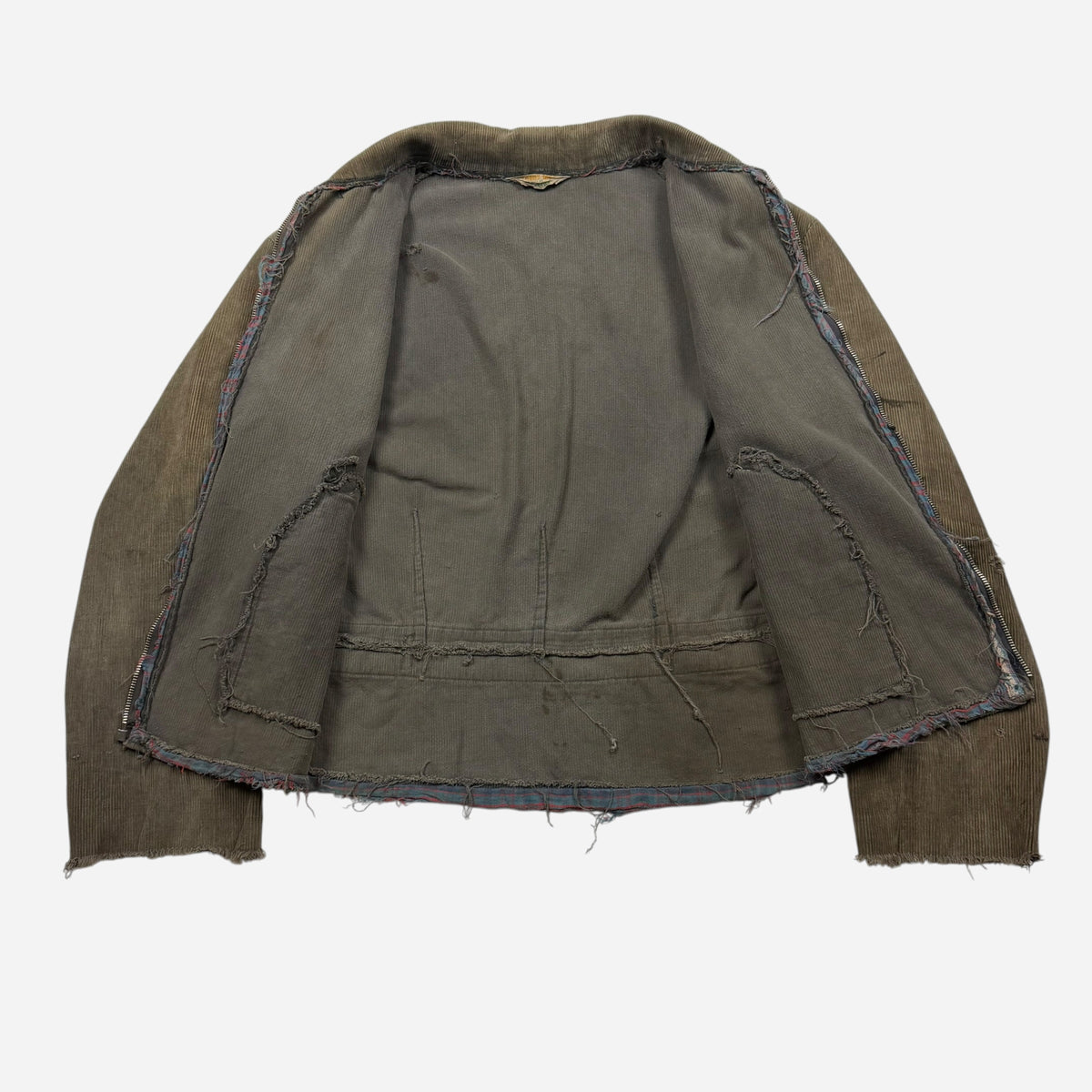 1940s Sun faded green cotton corduroy belt back jacket (M/L)
