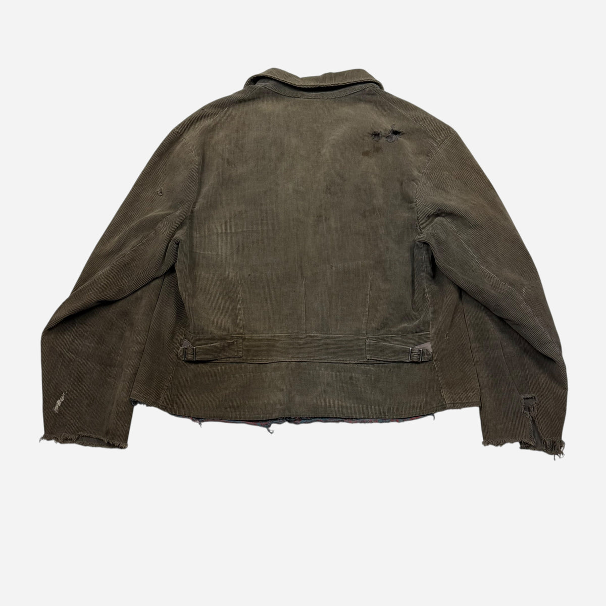 1940s Sun faded green cotton corduroy belt back jacket (M/L)