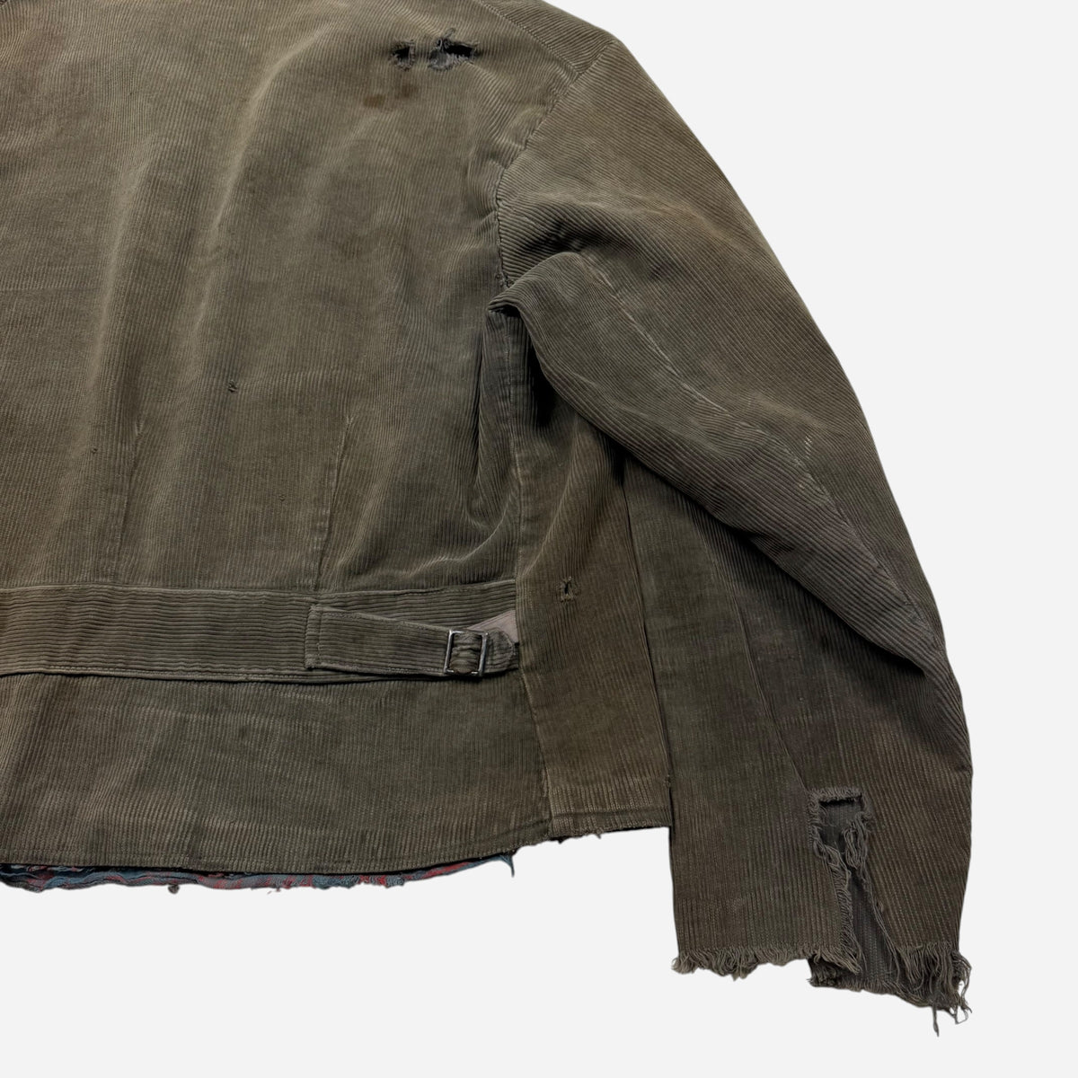 1940s Sun faded green cotton corduroy belt back jacket (M/L)